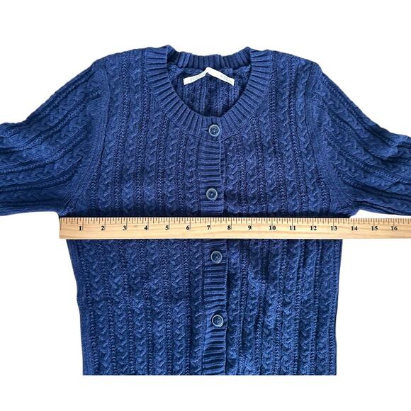 Rubbish Women's Button Down Cardigan Sweater Half Sleeve Size M Navy Blue - Picture 8 of 9